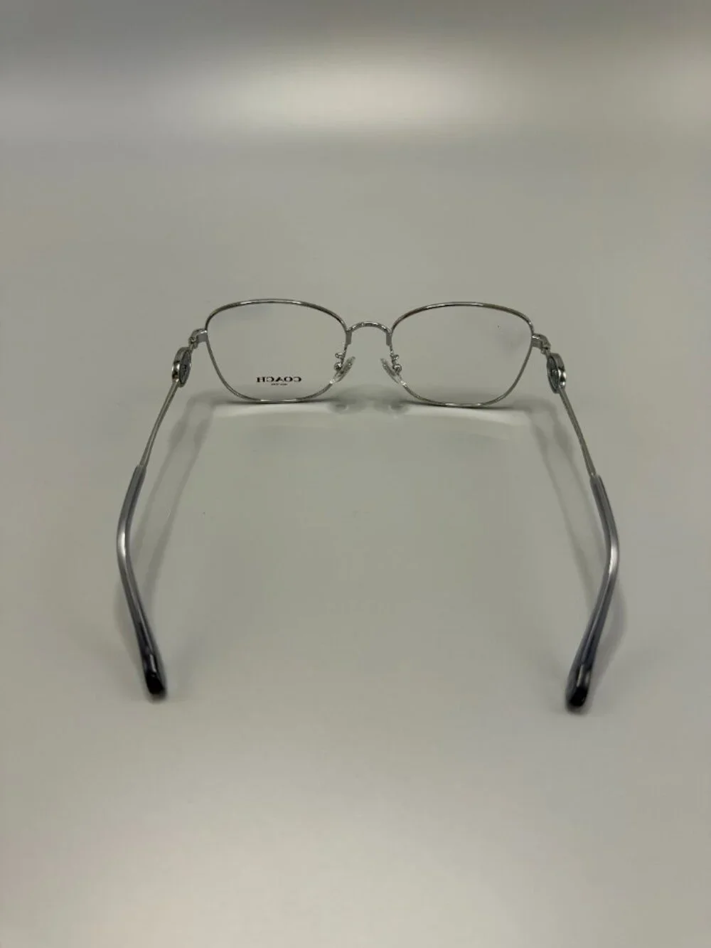 Coach Silver Metal Eyeglass Frames Horse Carriage Logo New Demo